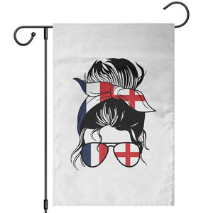 Proud France England Flag Messy Bun Bandana Sunglasses Graphic Garden Flag French Anglo English Heritage Roots Woman TS02 White Print Your Wear