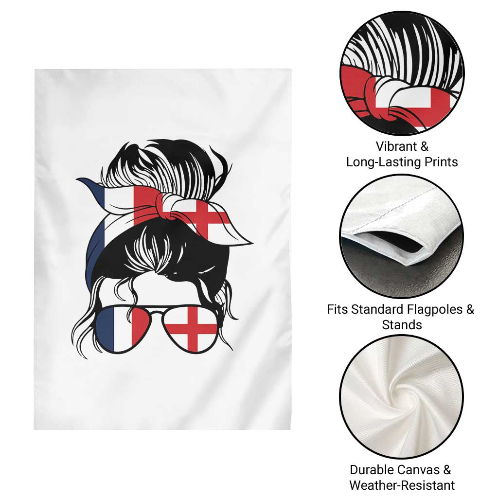 Proud France England Flag Messy Bun Bandana Sunglasses Graphic Garden Flag French Anglo English Heritage Roots Woman TS02 Print Your Wear