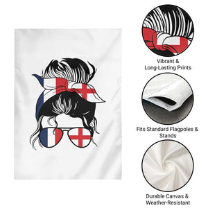 Proud France England Flag Messy Bun Bandana Sunglasses Graphic Garden Flag French Anglo English Heritage Roots Woman TS02 Print Your Wear