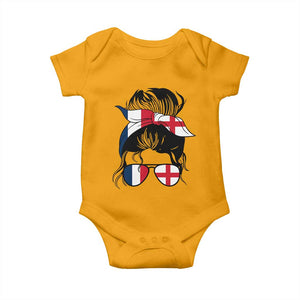 Proud France England Flag Messy Bun Bandana Sunglasses Graphic Baby Onesie French Anglo English Heritage Roots Woman TS02 Gold Print Your Wear