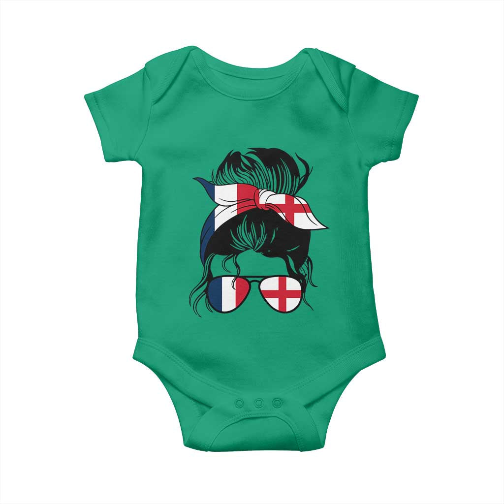 Proud France England Flag Messy Bun Bandana Sunglasses Graphic Baby Onesie French Anglo English Heritage Roots Woman TS02 Irish Green Print Your Wear