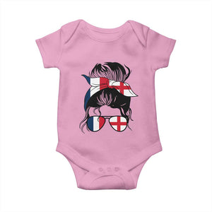 Proud France England Flag Messy Bun Bandana Sunglasses Graphic Baby Onesie French Anglo English Heritage Roots Woman TS02 Light Pink Print Your Wear
