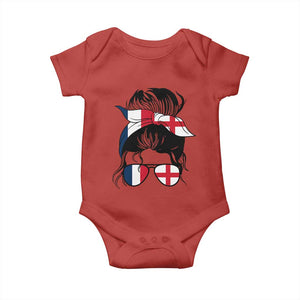 Proud France England Flag Messy Bun Bandana Sunglasses Graphic Baby Onesie French Anglo English Heritage Roots Woman TS02 Red Print Your Wear