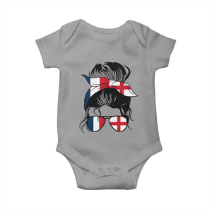 Proud France England Flag Messy Bun Bandana Sunglasses Graphic Baby Onesie French Anglo English Heritage Roots Woman TS02 Sport Gray Print Your Wear