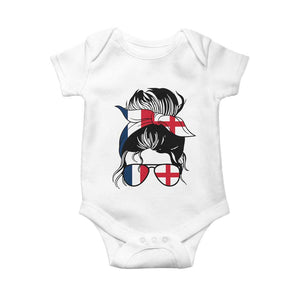 Proud France England Flag Messy Bun Bandana Sunglasses Graphic Baby Onesie French Anglo English Heritage Roots Woman TS02 White Print Your Wear