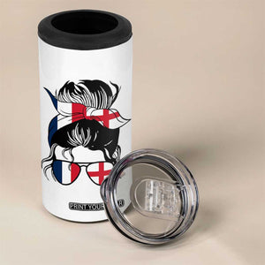 Proud France England Flag Messy Bun Bandana Sunglasses Graphic 4 in 1 Can Cooler Tumbler French Anglo English Heritage Roots Woman TS02 Print Your Wear