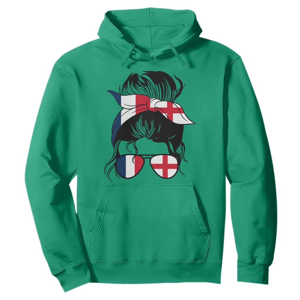 Proud France England Flag Messy Bun Bandana Sunglasses Graphic Hoodie French Anglo English Heritage Roots Woman TS02 Irish Green Print Your Wear