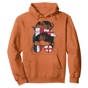 Proud France England Flag Messy Bun Bandana Sunglasses Graphic Hoodie French Anglo English Heritage Roots Woman TS02 Orange Print Your Wear