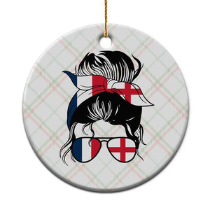 Proud France England Flag Messy Bun Bandana Sunglasses Graphic Ceramic Ornament French Anglo English Heritage Roots Woman TS02 1pc Christmas Plaid Print Your Wear