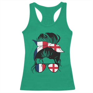 Proud France England Flag Messy Bun Bandana Sunglasses Graphic Racerback Tank Top French Anglo English Heritage Roots Woman TS02 Irish Green Print Your Wear