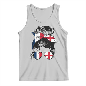 Proud France England Flag Messy Bun Bandana Sunglasses Graphic Tank Top French Anglo English Heritage Roots Woman TS02 Ash Print Your Wear