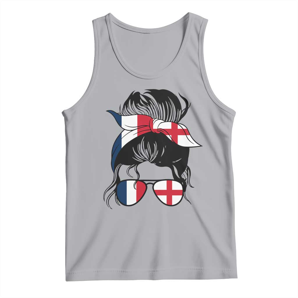 Proud France England Flag Messy Bun Bandana Sunglasses Graphic Tank Top French Anglo English Heritage Roots Woman TS02 Athletic Heather Print Your Wear