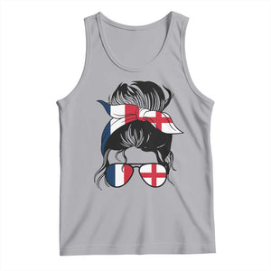 Proud France England Flag Messy Bun Bandana Sunglasses Graphic Tank Top French Anglo English Heritage Roots Woman TS02 Athletic Heather Print Your Wear
