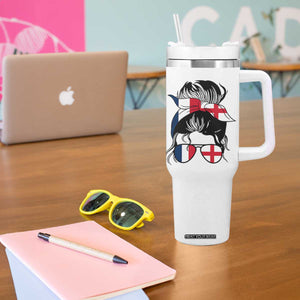 Proud France England Flag Messy Bun Bandana Sunglasses Graphic Tumbler With Handle French Anglo English Heritage Roots Woman TS02 Print Your Wear
