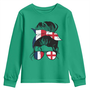 Proud France England Flag Messy Bun Bandana Sunglasses Graphic Youth Sweatshirt French Anglo English Heritage Roots Woman TS02 Irish Green Print Your Wear