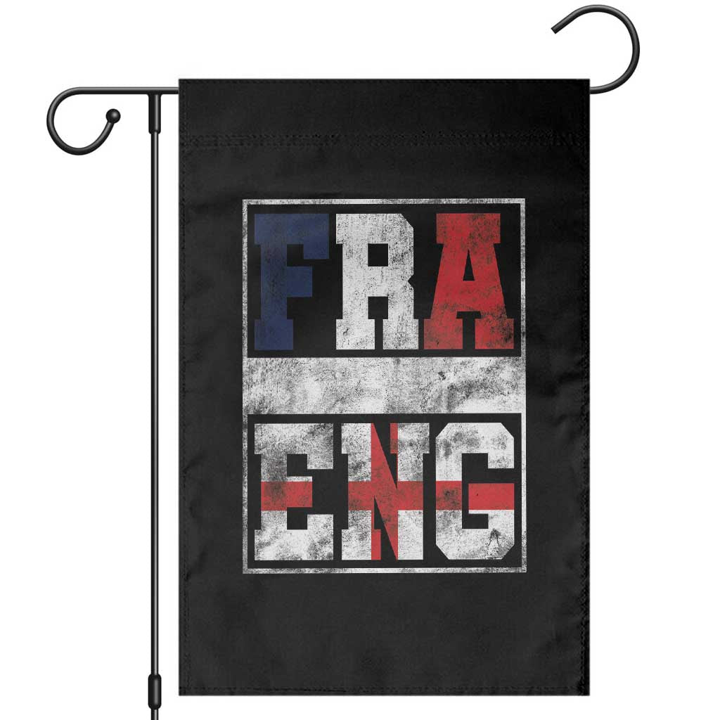 FRA ENG France England Flag Graphic Garden Flag French English Country Pride TS02 Black Print Your Wear