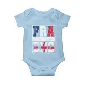 FRA ENG France England Flag Graphic Baby Onesie French English Country Pride TS02 Light Blue Print Your Wear