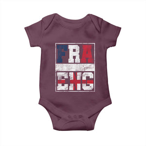 FRA ENG France England Flag Graphic Baby Onesie French English Country Pride TS02 Maroon Print Your Wear