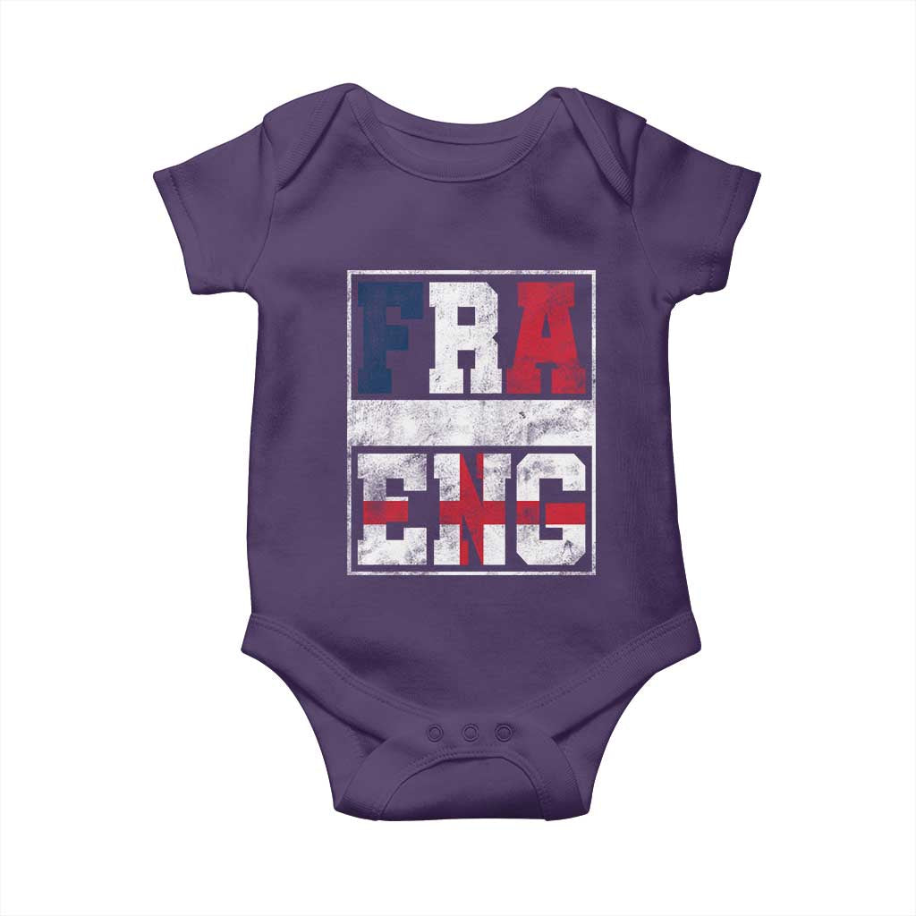 FRA ENG France England Flag Graphic Baby Onesie French English Country Pride TS02 Purple Print Your Wear