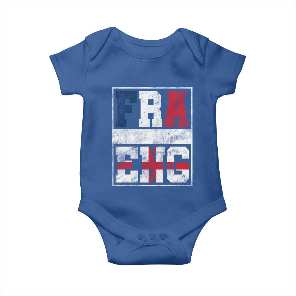 FRA ENG France England Flag Graphic Baby Onesie French English Country Pride TS02 Royal Blue Print Your Wear