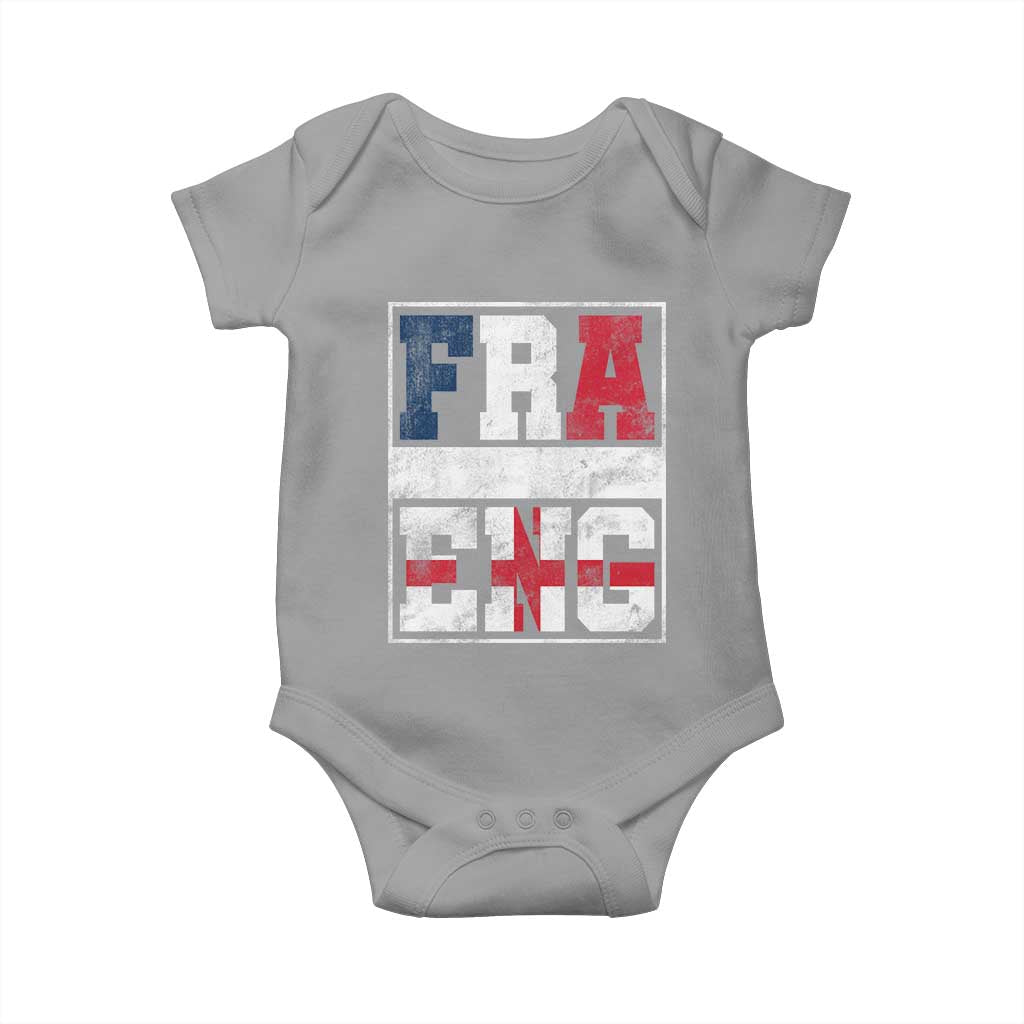 FRA ENG France England Flag Graphic Baby Onesie French English Country Pride TS02 Sport Gray Print Your Wear