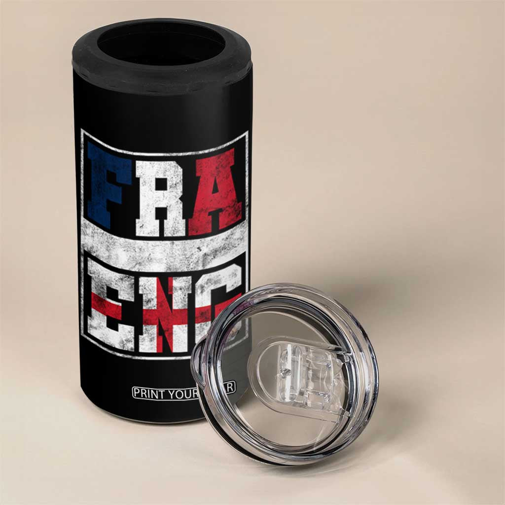 FRA ENG France England Flag Graphic 4 in 1 Can Cooler Tumbler French English Country Pride TS02 Print Your Wear