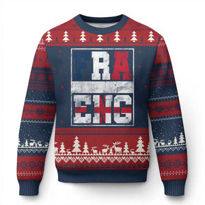 FRA ENG France England Flag Graphic Ugly Christmas Sweater French English Country Pride TS02 Navy Red Print Your Wear