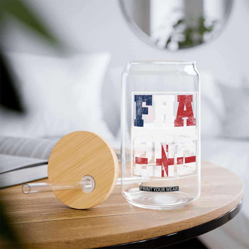 FRA ENG France England Flag Graphic Glass Can French English Country Pride TS02 Print Your Wear