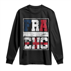 FRA ENG France England Flag Graphic Long Sleeve Shirt French English Country Pride