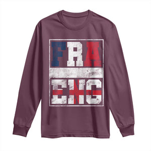 FRA ENG France England Flag Graphic Long Sleeve Shirt French English Country Pride
