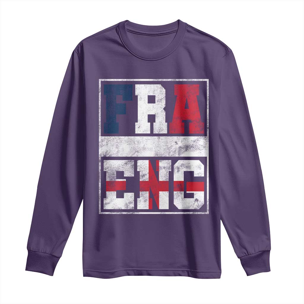 FRA ENG France England Flag Graphic Long Sleeve Shirt French English Country Pride
