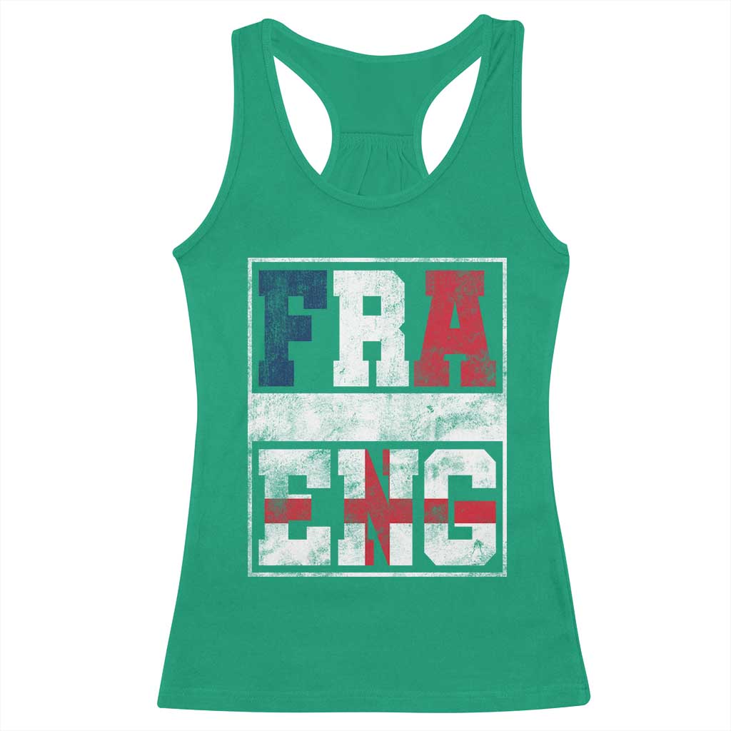 FRA ENG France England Flag Graphic Racerback Tank Top French English Country Pride TS02 Irish Green Print Your Wear
