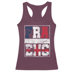 FRA ENG France England Flag Graphic Racerback Tank Top French English Country Pride TS02 Maroon Print Your Wear