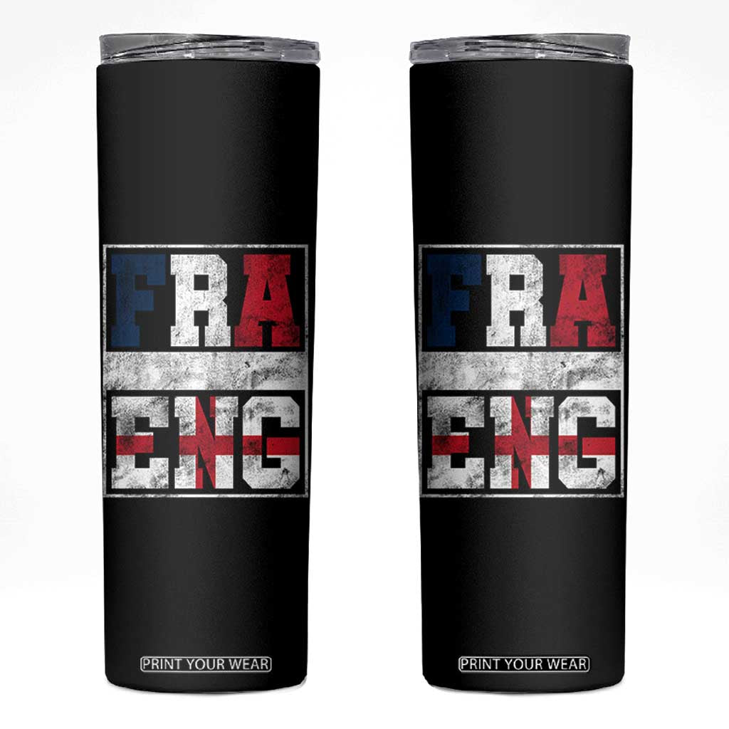 FRA ENG France England Flag Graphic Skinny Tumbler French English Country Pride TS02 Black Print Your Wear