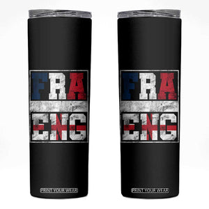 FRA ENG France England Flag Graphic Skinny Tumbler French English Country Pride TS02 Black Print Your Wear