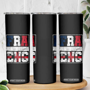 FRA ENG France England Flag Graphic Skinny Tumbler French English Country Pride TS02 Print Your Wear