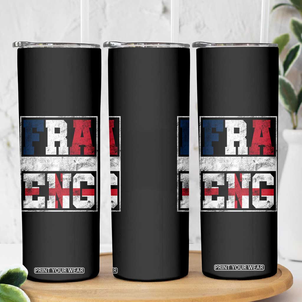 FRA ENG France England Flag Graphic Skinny Tumbler French English Country Pride TS02 Print Your Wear