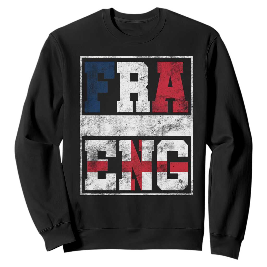 FRA ENG France England Flag Graphic Sweatshirt French English Country Pride