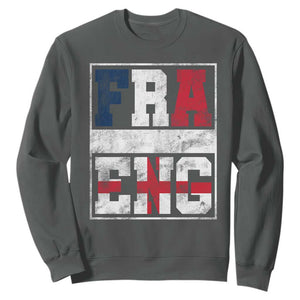FRA ENG France England Flag Graphic Sweatshirt French English Country Pride
