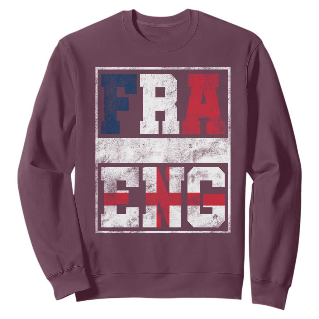 FRA ENG France England Flag Graphic Sweatshirt French English Country Pride
