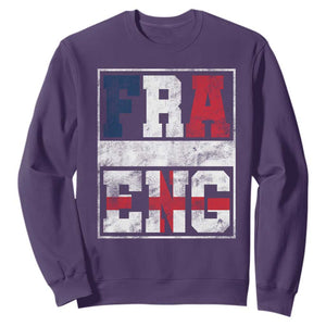 FRA ENG France England Flag Graphic Sweatshirt French English Country Pride