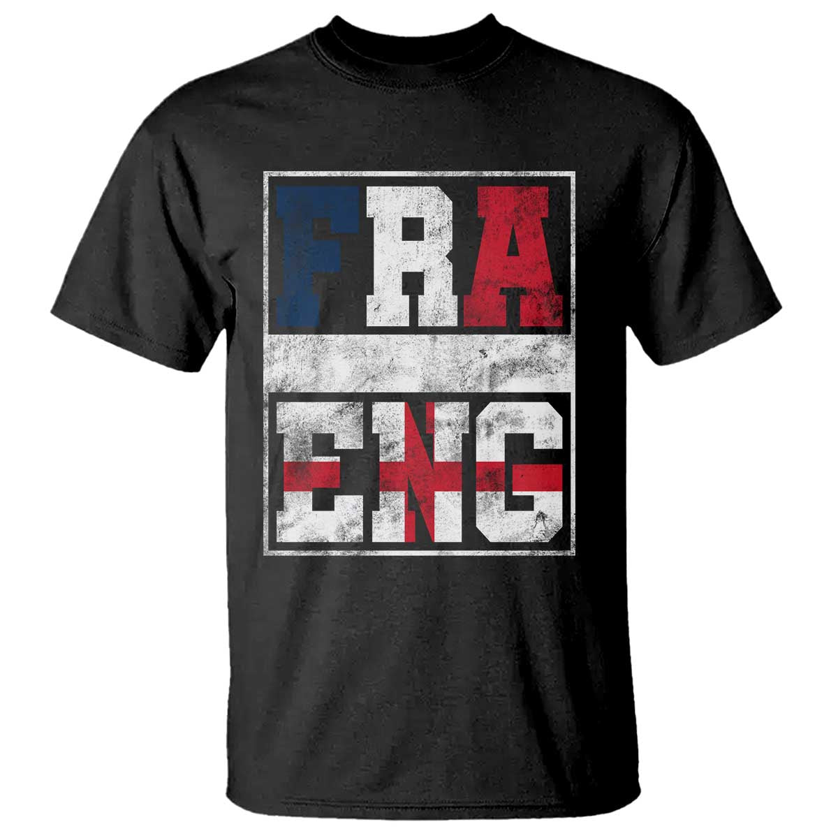 FRA ENG France England Flag Graphic T Shirt French English Country Pride