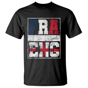 FRA ENG France England Flag Graphic T Shirt French English Country Pride