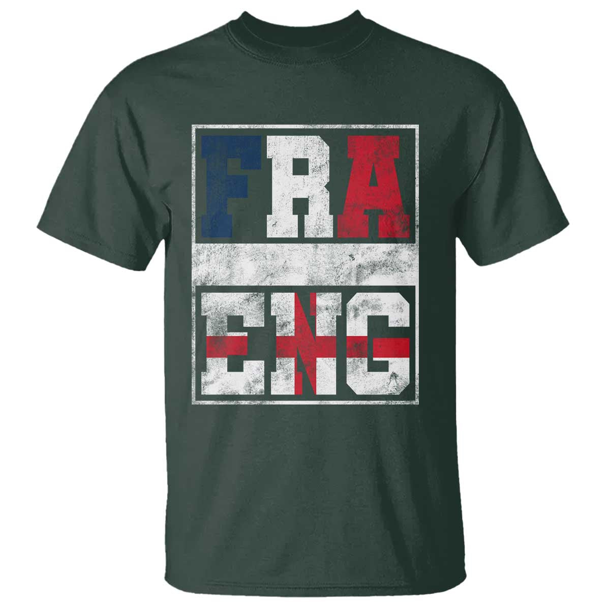 FRA ENG France England Flag Graphic T Shirt French English Country Pride