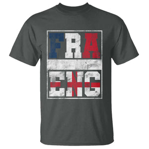 FRA ENG France England Flag Graphic T Shirt French English Country Pride