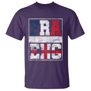 FRA ENG France England Flag Graphic T Shirt French English Country Pride