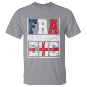 FRA ENG France England Flag Graphic T Shirt French English Country Pride
