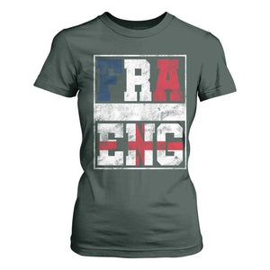 FRA ENG France England Flag Graphic T Shirt For Women French English Country Pride
