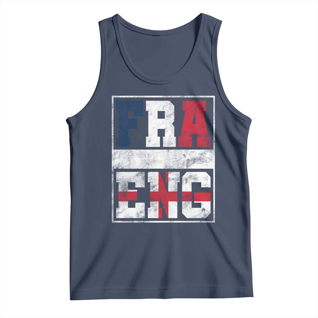 FRA ENG France England Flag Graphic Tank Top French English Country Pride TS02 Navy Print Your Wear