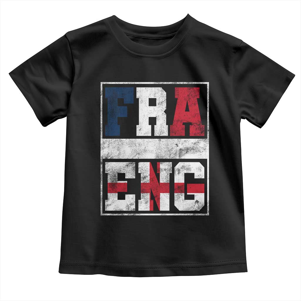 FRA ENG France England Flag Graphic Toddler T Shirt French English Country Pride TS02 Black Print Your Wear